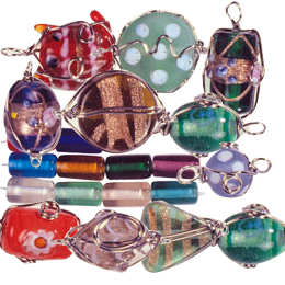 Wire caged beads