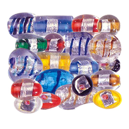 Color Lined Silver Foiled Beads