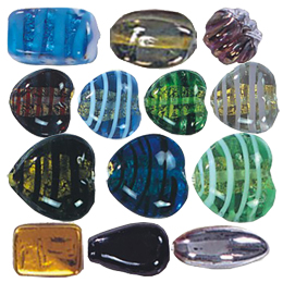 Lampworked foiled Beads