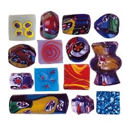 Glass Cabochons decorated Squares