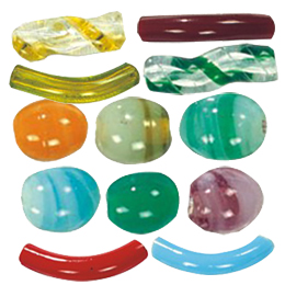 Iridescent Pressed Glass Beads2