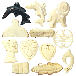 Bone Hand Carved Pendants and Figurine5