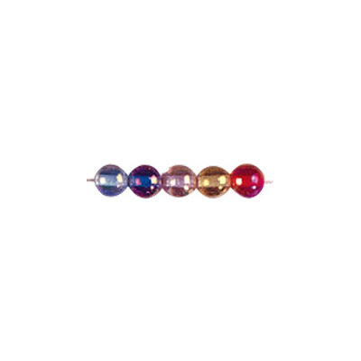 Round 6mm Iridiscent Glass Beads Mixed Colors 3070