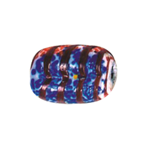 Printed and Striped medium   large Furnace Glass Beads 15144