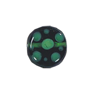 Stringer and Dotted Lampworked flat Round Glass Beads 13829