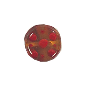 Stringer and Dotted Lampworked flat Round Glass Beads 13837