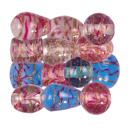 Twisted Color Stripes with Gold Stone