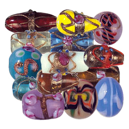 Goldstone Stringer Lampworked Large Glass Beads