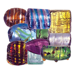 Lampworked Silver Mirror Foiled Beads