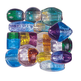 2 Tone Silver Foiled Beads