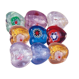 Lampworked Silver Foiled Millefiori Beads