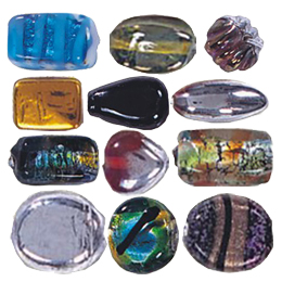 Lampworked Silver foiled Glass Beads