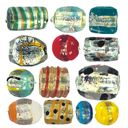 Lampworked Silver foiled mirror foiled Beads1