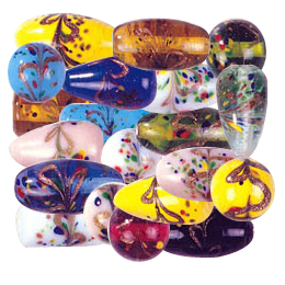 Goldstone with Multi Color Flake Beads