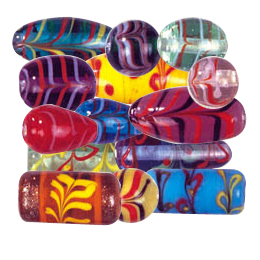 Feather Glass Beads Multi Color