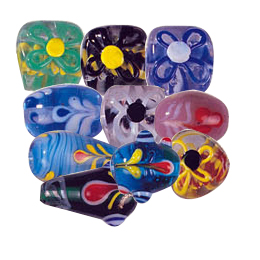 Grape lampworked Beads