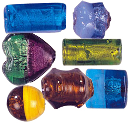 Furnace Silver Foiled Glass Beads