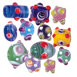 4 layer Bumpy Glass Beads