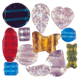 2 or 3 or 4 hole Exclusive Pressed Glass Beads