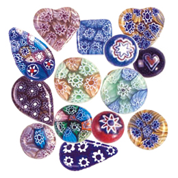 Venetian Murano Flower design Pendants and Cabochons