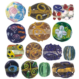 Stringer decorated Glass Beads