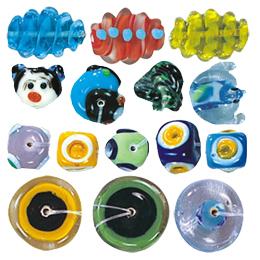 Designer Lampworked Feather Glass Beads Handmade