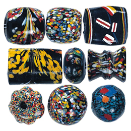 Printed large Furnace Glass Beads