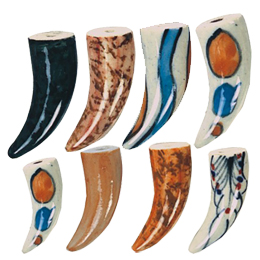 Porcelain Beads Hand painted Claw Pendants