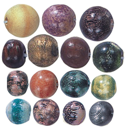 Dyed Round Wood Beads