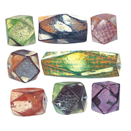 Dyed Diamond Wood Beads