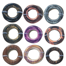 Dyed Ring Wood Beads
