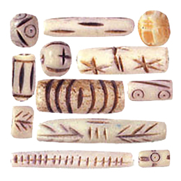 Hand Carved Bone Beads Natural finish