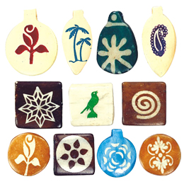 Bone Hand Painted Pendants