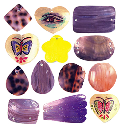 MOP Shell Pendants Printed and Painted