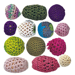 Crochet wrapped Wood Beads