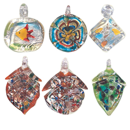 Silver Foiled Glass Pendants4