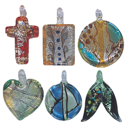 Silver Foiled Glass Pendants5