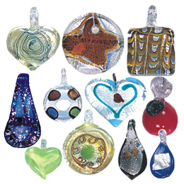 Silver Foiled Glass Pendants6