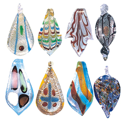 Silver Foiled Glass Pendants7