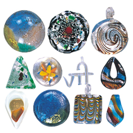 Silver Foiled Glass Pendants9