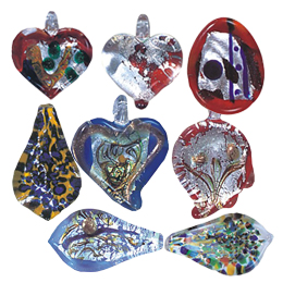 Silver Foiled Glass Pendants2