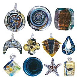 Silver Foiled Glass Pendants3