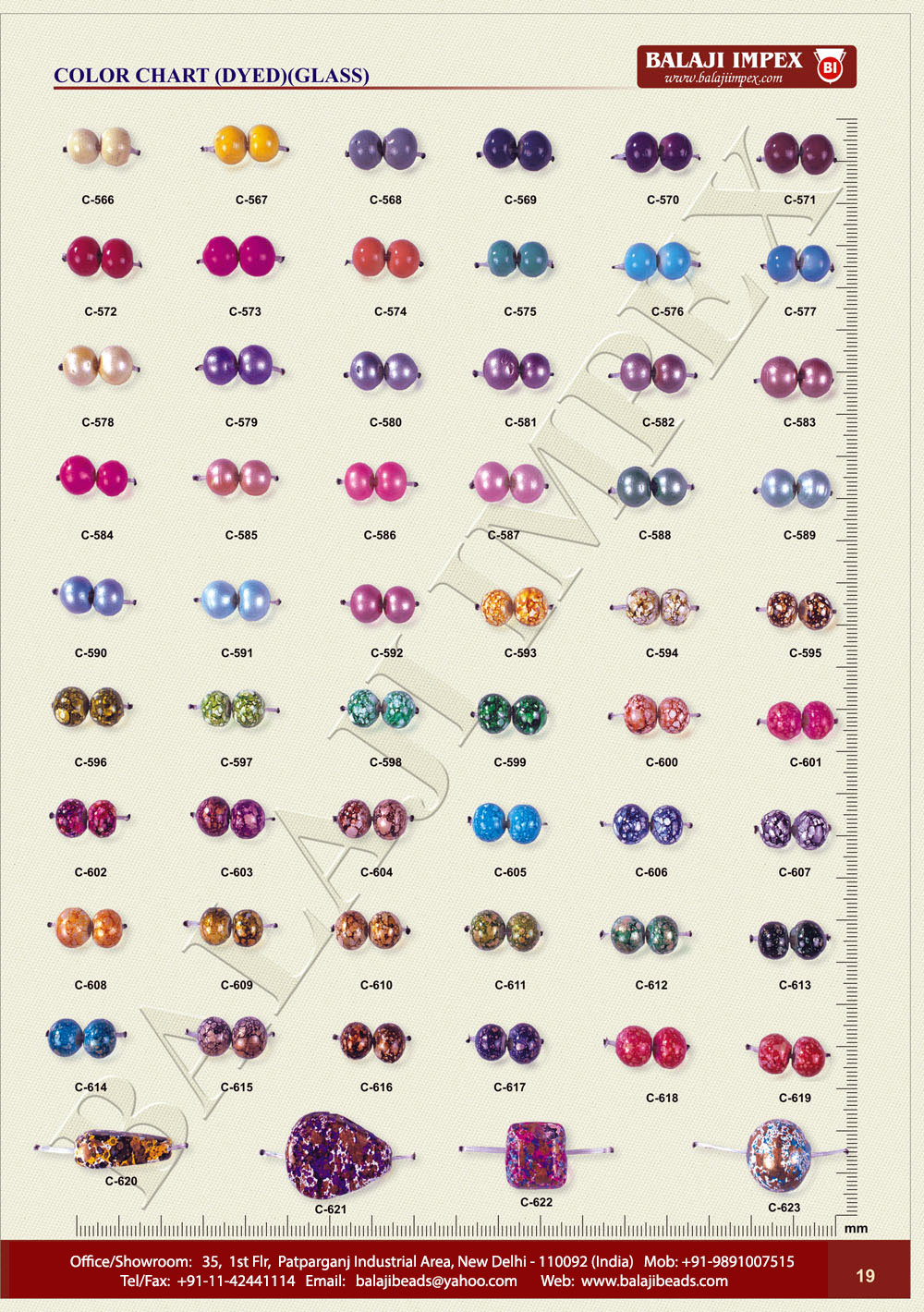 Color Chart C566 to C623 (pg19)