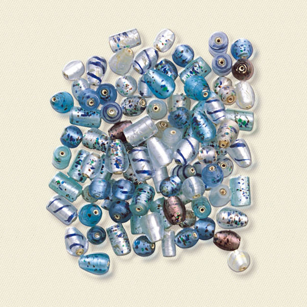 Silver Foiled Glass Beads Mix 3001
