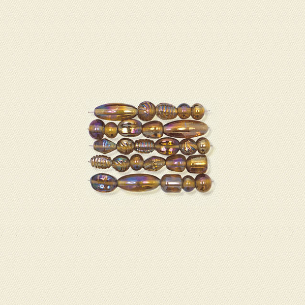 Basic Glass Beads Iridescent Honey Brown Mix 3046