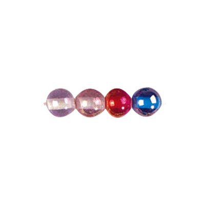 Round 10mm Iridiscent Glass Beads Mixed Colors 3078