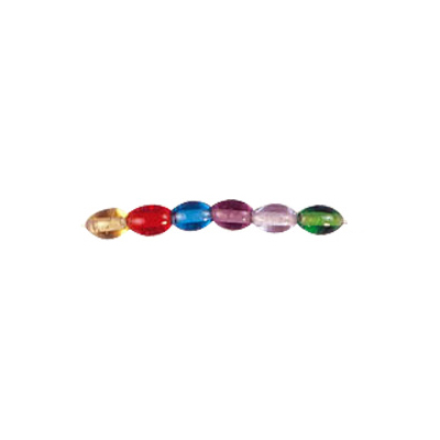 Oval 4x6mm Plain Glass Beads Mixed Colors 3079