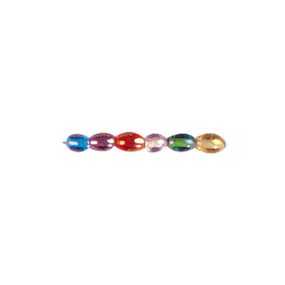 Oval 4x6mm Iridiscent Glass Beads Mixed Colors 3082