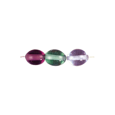 Oval 10x13mm Plain Glass Beads Mixed Colors 3091