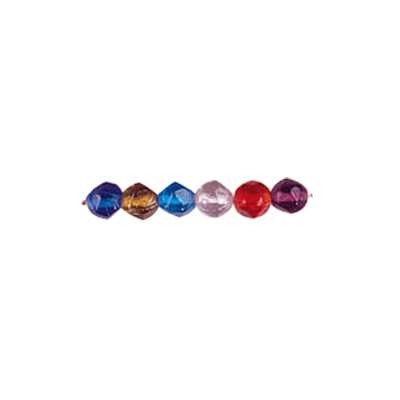 Faceted Diamond 6mm Plain Glass Beads Mixed Colors 3095